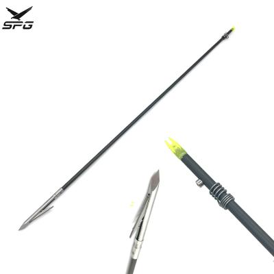 China Durable Archery Equipment Fish Hunting Fishing Carbon Bowfishing Arrow Retractable Barbed Outdoor Pure Arrow for sale