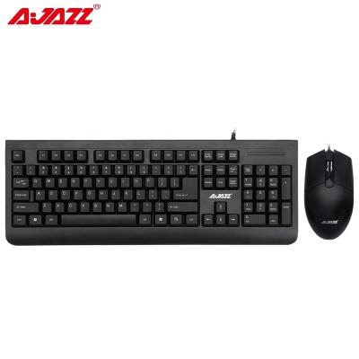 China Waterproof Ergonomic Design Wired Mouse and Noise Reduction AJAZZ X1180 Keyboard Combo for Office/Game/Home/Internet Cafe for sale