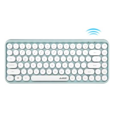 China Hot Sale AJAZZ 308I 84 Keys Round Key BT Desktop Wireless Retro Keyboard Wireless Typewriter for Windows IOS Android Desktop Keyboard for sale