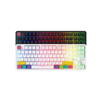 China New Colorful Radio 87 Key RGB MINI Mechanical Keyboard Type C RGB Light Effects AJAZZ K870T Dual Mode BT Game For Laptop/PC/Win for sale