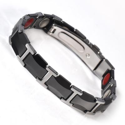 China Wollet Fashion CLASSIC Health 4 In 1 Magnetic Black Ceramic Bio Energy Balance Bracelet Benefits For Man Women for sale