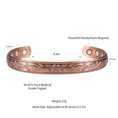 China Organic Pain Relief Pure Copper Healing Therapy Arthritis Energy Men's Balance Wollet Bracelet Healthy Copper Magnetic Bracelet for sale