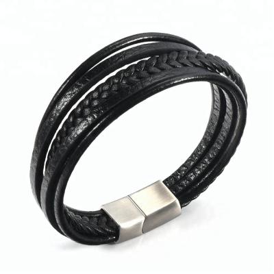 China Mens CLASSIC Energy Stainless Steel Germanium Wollet Bio Magnetic Leather Bracelet for sale