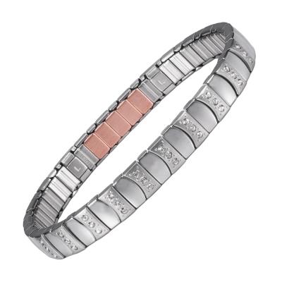 China New Design CLASSIC Flexible Magnetic Therapy Stainless Steel Wollet Elastic Bracelet For Women And Girls for sale