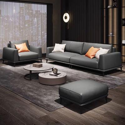 China (Other) New European Style Adjustable Dark Gray Sofa Leather Sofa Set For Living Room From Design Manufacturer for sale