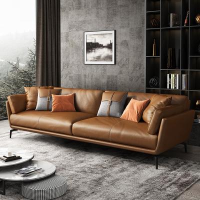 China (Other) Hot Selling Dusk Orange Living Room Adjustable Sofa Set Furniture Leather Sofa Cheap Wholesale Modern for sale