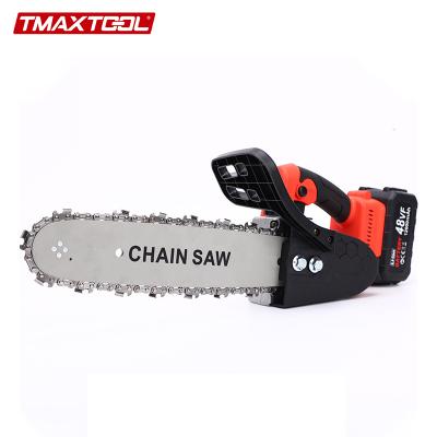 China 10 Inch 21v Electric Lithium Battery Chainsaw Cordless Tree Wood Cutting Mini Battery Chainsaw for sale