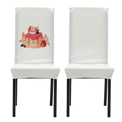 China Home Decoration Customized Customized Blank Logo Sublimation Chair Cover Printable Elastic Seat Cover for sale