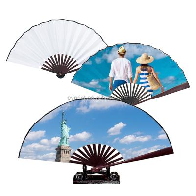 China Souvenir New Arrival Bamboo Decorative OEM Personalized Design Folding Fan Sublimation Blank Fan for sale