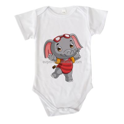 China Customized White Logo Printable Short Sleeves Infant Toddler Baby Romper Sublimation Baby Romper for sale