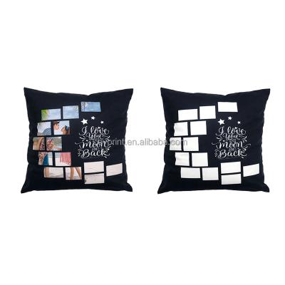 China Printable Memory Valentine's Day Lover Picture Cushion Cover Sublimation Love u Moon & Pillow Back Case for sale