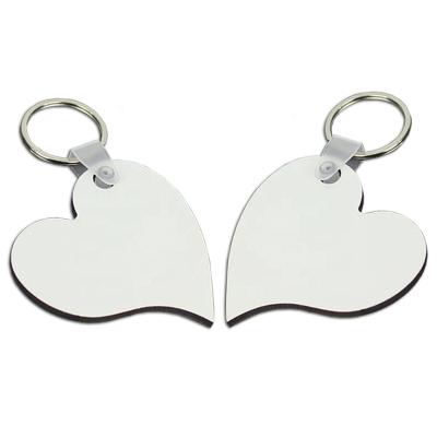 China Promotional Customized Key Ring Sublimation Blank Heart Keychain MDF Design Double Sides Heart Keychain for sale