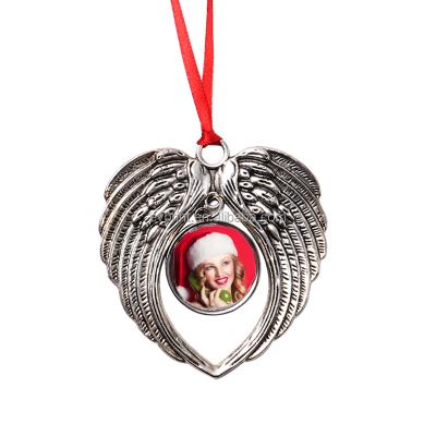 China Home Decoration Angel Wings Shape Ornament Customized Logo Sublimation Christmas for sale