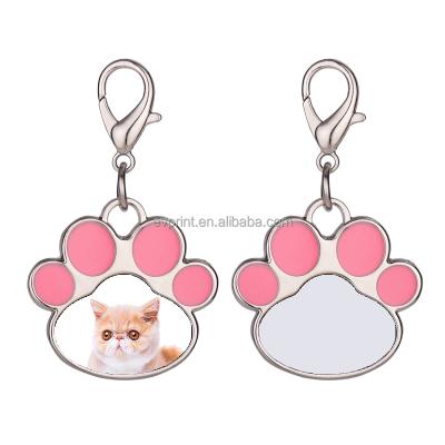 China Europe DIY Dog Pet Opens Blank Custom Logo Pet ID Tag Sublimation Cat Paw Dog Tag for sale