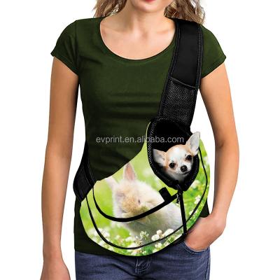 China Customized Design Printed Breathable Portable Chest Puppy Sling Bag Sublimation Blank Pet Sling for sale