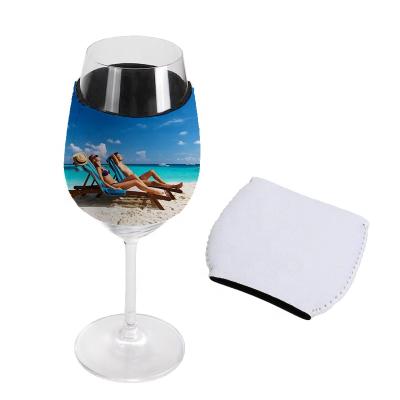 China Customized Logo Wine Glass Insulated Sleeve Neoprene Sublimation Wine Glass Insulated Sleeves for sale