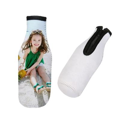 China Logo Sublimation Blank Beer Cooler Customized Outer Insulated Zipper Covers For 12oz/330ml Bottles for sale