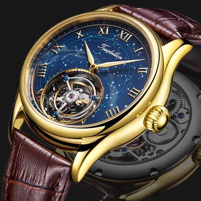 China Power Reserve RTS Top Brand Real Tourbillon Clock Luxury Men Sapphire Glass Hand Wind Mechanical Watch Relogio Masculino for sale