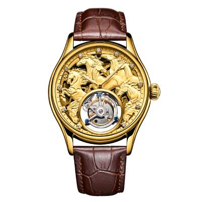 China Power Reserve RTS Private Label Mens Wrist Watch Special Display Tourbillon Quality Leather Business Automatic Mechanical Watch for sale