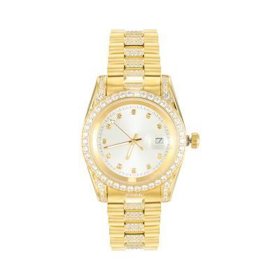 China Day / Date Fashion Gold Watch Business Men Luxury Brand Diamond Top Watch Iced Out for sale