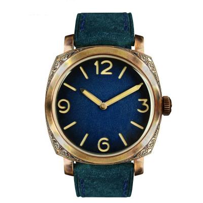 China Chronograph watch factory 40mm OEM Japan movt quartz watch carved bronze mens watch for sale