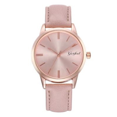 China Chronograph Women Wristwatch OEM Lady Watches Pink Leather Strap Fashion Hand Watch Slim Custom Logo Wristwatch for sale