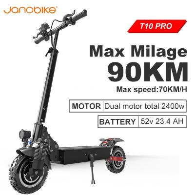 China Janobike unisex T10 pro 52V 2400W Self-balancing electric scooters for adults price Eu warehouse for sale