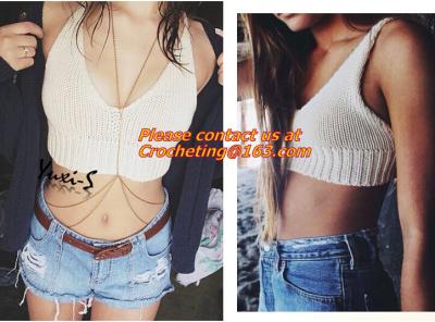 China Crochet Crop Top Summer Handmade Knit Beach Cami Boho Bikini Crop Top Halter Crochet Tank for sale