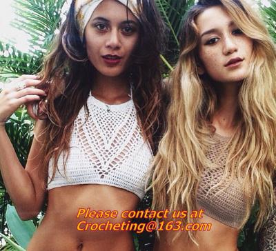 China Feminina Cropped Crochet top women knitted halter Strappy crop summer tanks tops bra Bikin for sale