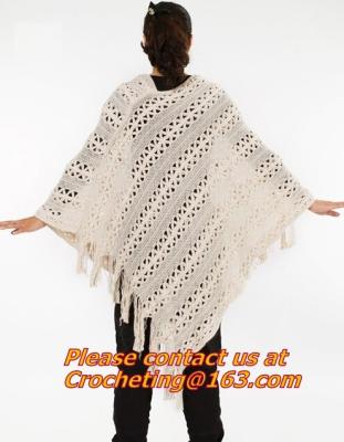 Chine les femmes bavardent tricoté creusent le poncho de crochet pour maintenir les châles chauds et de mode à vendre