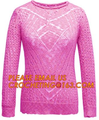 China Long Sleeve Casual Hollow Pointelle Knit Pullover Women Spring Sweater for sale