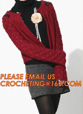 Chine Red Long Womens Cardigan, Cable Knitting Lady Cashmere Pullover Knitted Sweater for Women à vendre