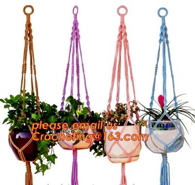 Chine COTTON ROPE BRAIDED FLOWER POTS HOLDER, DECORATIVE MACRAME PLANT HANGERS, HOUSEHOLD ARTICLES à vendre