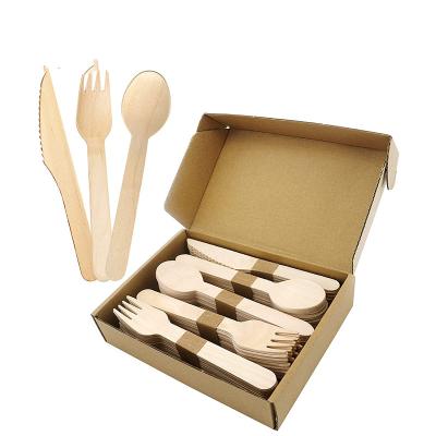 China Disposable Disposable Printing Hot Stamp Branding Wooden Fork And Spoon Restaurant Disposable Cutlery for sale