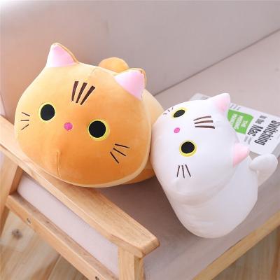 China Small Kitten Plush Pillow Stuffed Toy Soft Anime Cat Plush Pillow Baby Kids Sleep Bed Luxury Cute Funny Long Pillow for sale