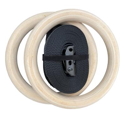 China Strength Forming 28mm And 32mm Wooden Gym Rings Gym Equipment for sale