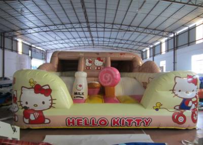 China Hallo Kitty Inflatable Jump House Double, die 5 x 4,5 x 2.4m für Vergnügungspark näht zu verkaufen