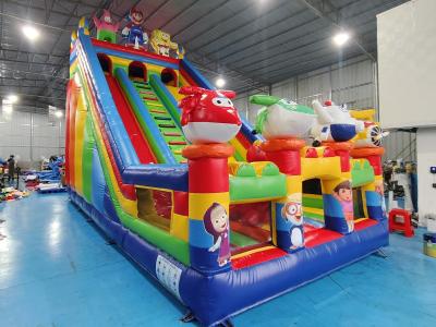 China Commercial Pvc Tarpaulin Inflatable Slides Cartoon Characters Inflatable Water Slides Castle For Kids And Adults for sale