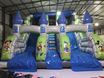 China Disney Cartoons Commercial Inflatable Water Slides Fun Castle Mickey Painting High Standard slide for sale