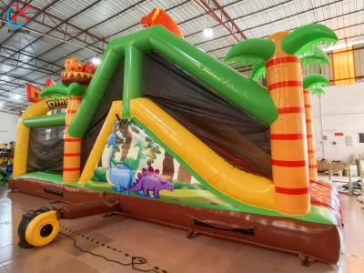 China New Fun Inflatable Trampoline Dinosaur Theme Park Bouncy Castle Jungle Bounce House For Kids for sale