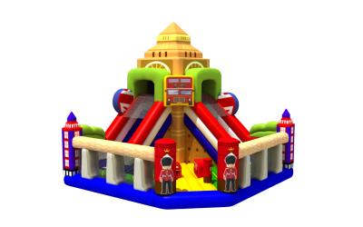 China Fun Double High Dry Slide Inflatable Bunce Castle With PVC Material England Style for sale