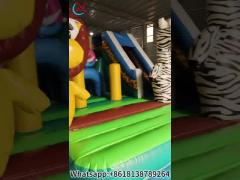 Factory Custom Indoor And Outdoor Bouncing Castles With The Theme Of Forest Animals