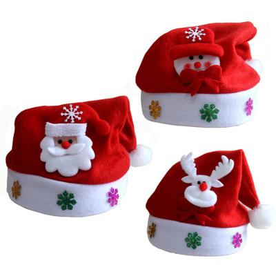 China Brushed Cloth China Manufacturer 2021 Design Winter Christmas Kids Adults Christmas Hat for sale