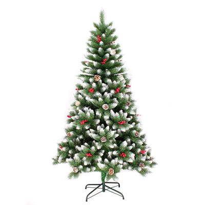 China 2022 High Quality Green PVC Christmas Tree 120cm 240cm PVC Mixed New Pinecone Made Artificial Christmas Tree for sale