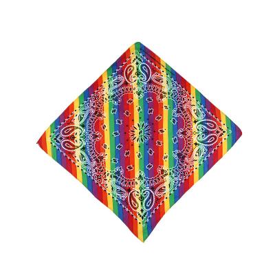 China 100% Square Rainbow Multifunctional Sports Cotton Hip-Pop Bandana for sale