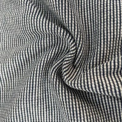 China Factory Direct Shrink-Resistant Solid Color 2*2 Custom Yarn Dyed Soft Stretch Dress Rib Knitted Cotton Polyester Spandex Fabric For Shirting for sale