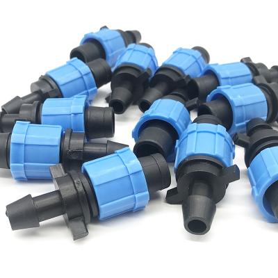 China Durable 16m Drip Irrigation System Blue Color Lock Type Tape And Accessories for sale