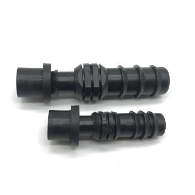 China Durable Drip Irrigation System LDPE Pipe 16mm Black Barbed Irrigation Fitting Barb Connector for sale