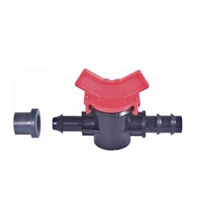 China Durable Drip Hose Fitting 16mm Mini Small Plastic Ball Valve with Rubber O-ring for Irrigation for sale