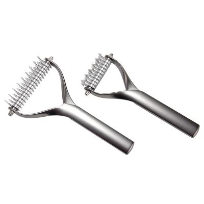 China Simon Supper Strong Durable &Durable Zinc Alloy Double Sided Pets Dematting Comb Rake Combs Pet Cleaning And Grooming Products Grooming Tools for sale